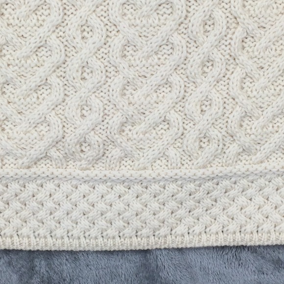 Aran Mor Ireland Cableknit Sweater Large Mock Turtleneck Knit Merino Wool Chunky - Picture 5 of 16